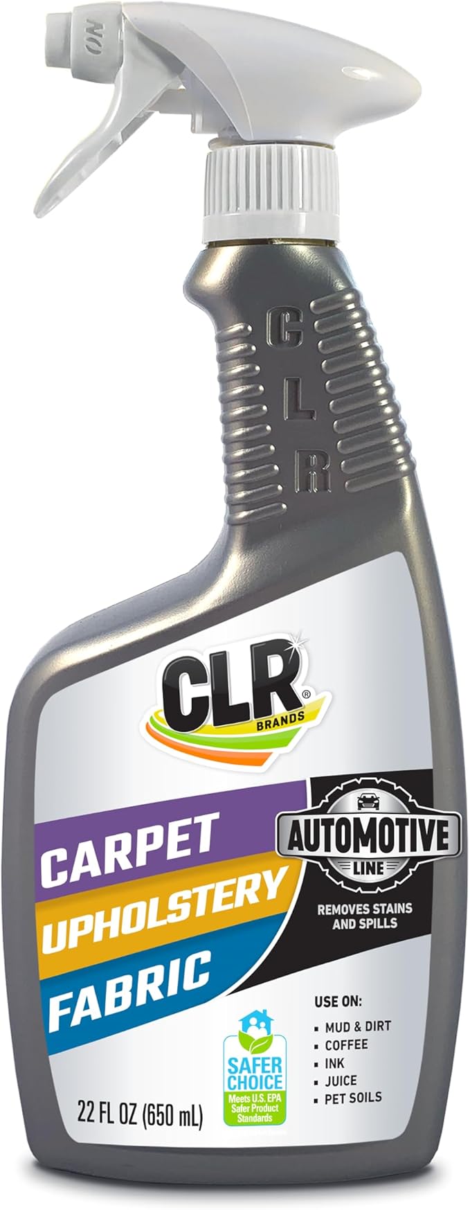 CLR Brands Automotive Carpet, Upholstery & Fabric Cleaner, 22 oz. Spray Bottle, Fast-Acting Stain Remover, Cleans Mud, Coffee