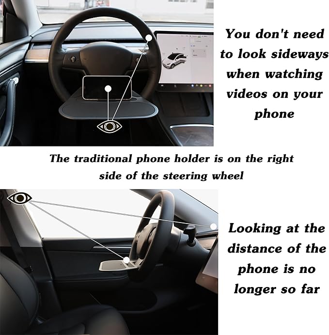 Steering Wheel Tray for Tesla Model Y Model 3 Cybertruck Accessories ABS Mini Food Table Desk for Phone Cosmetics