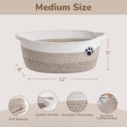 Dog Toy Basket Small Gift Basket for Baby, 12"x 8" x 5" inches Woven Storage Baskets for Dog Cat, Nursery Storage Baskets for