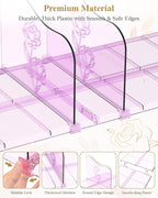 SURETIVIAN Rose Purse Dividers for Closet, 2 Pack Clear Clutch Purse Closet Organizers, Adjustable Handbag Storage Organizers