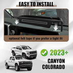 Muslogy Center Console Organizer Dash Storage Box Compatible with Chevrolet Colorado & GMC Canyon 2023-2025 2026 Dashboard Organizer Insert Behind Screen Interior Storage Accessories (Black)