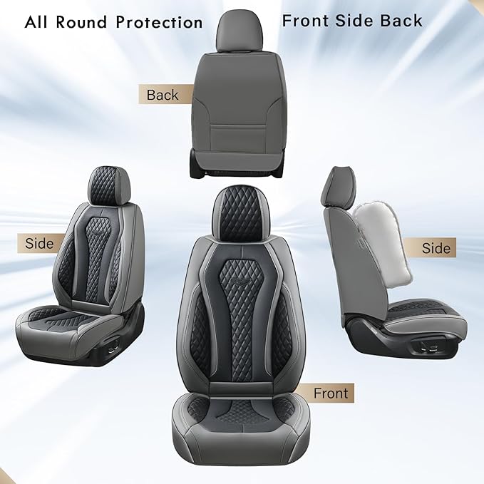 Coverado Car Seat Covers Front Pair, Black Seat Covers, Automotive Car Seat Cover, Car Seat Cushion, Car Seat Covers 2 Pack, 