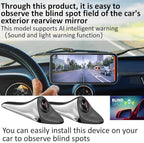 car blind spot camera paired with car blind spot display system, blind spot driving recorder, BSD blind spot warning assistan