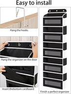 KYEVIS Over The Door Organizer, 5 Shelves Closet Door Hanging Organizer with 10 Mesh Pockets, Nursery Closet Organizer, Baby 