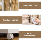 Montary Portable Kids Closet, Children's Wardrobe Closet with Transparent Doors, Plastic Baby Wardrobe Storage Cabinet with 1
