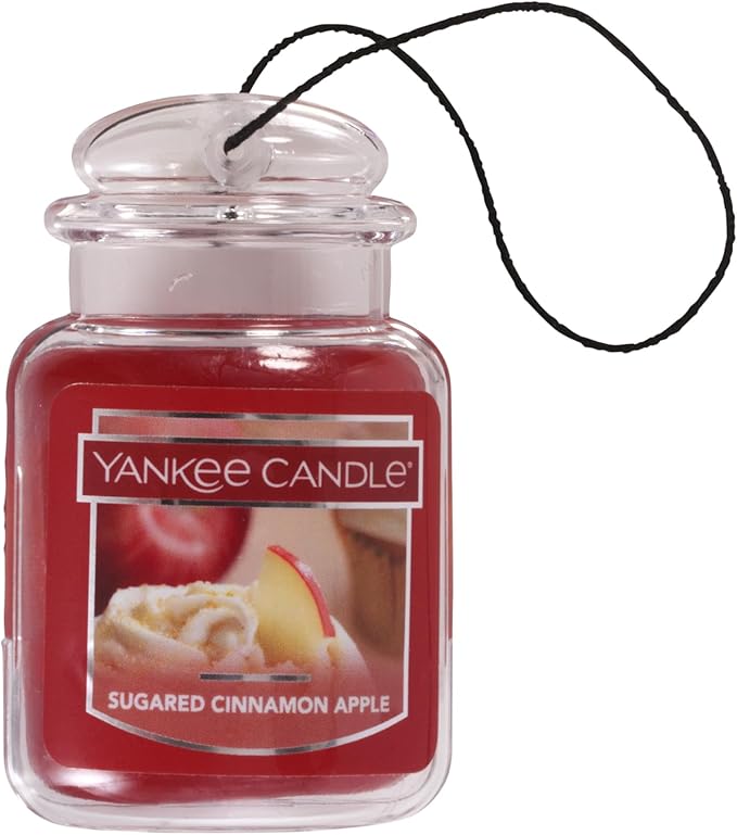 Yankee Candle Car Jar Ultimate, Sugared Cinnamon Apple, 0.96 OZ (Pack of 12)