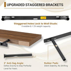 Vivelove Rustic Floating Shelves for Wall 12 Inch Deep, 24" X 12" X 1.5" Floating Shelf, 2 Inch Thick Shelf for Living Room B