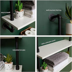 Floating Bookshelf Bathroom Shelves Over Toilet Industrial Pipe Shelving Pipe Shelves Rustic White Wall Shelves 36 Inch Farmh