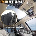 Tactical Molle Car Sun Visor Organizer, Large Molle Visor Panel Storage Pouch Holder, Tactical Gear Truck Storage Shelf, 600D Car Sunshade Storage Bag for Large Vehicle (Black)