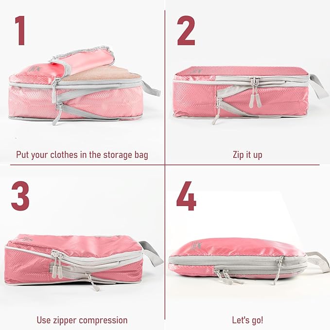 5 Set Packing Cubes For Travel Essentials, Luggage Packing Organization Cubes Suitcase Organizer Bags Set For Luggage Travel 