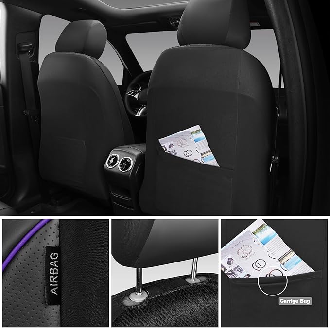 CAR PASS Comfortable 3D Foam Mesh Leather Car Seat Covers Front, Air Cool Mesh Breathable Front Seat Covers for Car, Universa