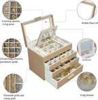 BOOVO Jewelry Boxes for Women, White and Black 6 Layer Large Jewelry Box for Necklace, Bracelet, Earrings, Rings Storage, Jew