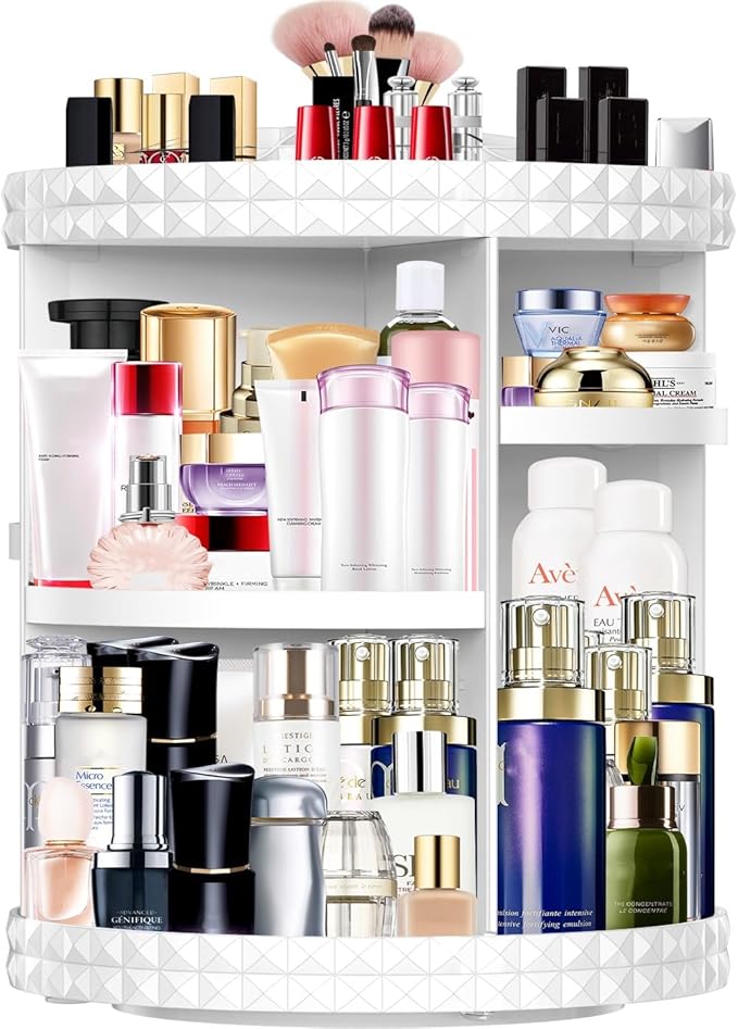 Makeup Organizer 360 Degree Rotating 7 Adjustable Layers Large Capacity Cosmetic Organizer Transparent Make Up Organizers and