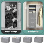 6-Shelves Hanging Closet Organizer with 5 Different Drawers, Foldable Closet Organizers and Storage for Wardrobe, Closet& RV,