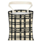 Cute Car Trash Can, Hanging Canvas Car Back Seat Organizer and Storage Bag, Funny Car Trash Bag For Travelling, Outdoor Cute Beige Black Plaid