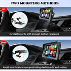 Extended CD Slot Mount for CarPlay Screen with Screws Adjustable Arm and 360° Rotating Universal Head 17mm Compatible with in-Car Monitors CD Slot CarPlay Mount