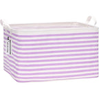 Sea Team Collapsible Canvas Fabric Storage Basket with Handles, Rectangle Waterproof Storage Bin, Box, Cube, Foldable Shelf B