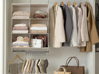 StorageWorks Hanging Closet Organizer with Metal Rod, 6-Section Closet Organizers and Storage, Collapsible Hanging Shelves fo
