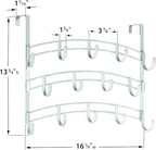 LYNK Professional® Home™ Over Door Hooks Rack - 14 Hook Over Door Hanger - Over Door Towel Rack - Hanging Towels or Clothes -