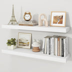 Floating Shelves for Wall, 9.3" Deep Wall Mounted Wood Shelves for Bathroom, Bedroom, Living Room, Kitchen, Hanging Shelf for