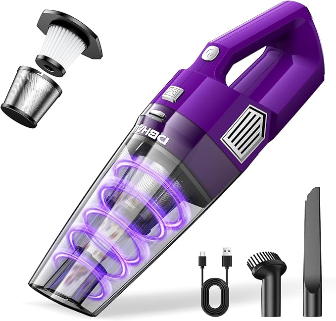 Handheld Vacuum Cordless, 15000PA Powerful Suction Car Vacuum Cleaner Lightweight with Multi Accessories, Hand held Vacuum Cl
