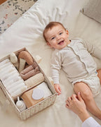 Blissful Diary Woodland Diaper Caddy Organizer, Stylish Nursery Storage Basket, Gift for Baby Shower, Newborn Essentials, Woo