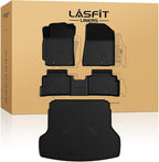LASFIT Floor Mats & Cargo Mat for Kia Forte 2024 2023 2022 2021 2020 2019, All Weather TPE Custom Fit Floor Liners for KIA Forte 2019-2024 1st & 2nd Row Car Mats & Trunk Mat Full Set, Black