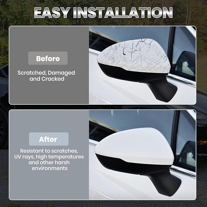 Right Passenger Side Mirror Cover Caps Compatible with Chevrolet Chevy Cruze 2017 2018 2019 Replacement Rear view Mirrors Trim (White)