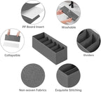 3 Packs Fabric Belt Organizer, 6 Grids Belt Organizer for Closet and Drawer, Foldable Dresser Drawer Organizers, Tie Storage 