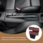 HARFINGTON Car Seat Gap Filler Organizer 10.6 x 7.1 x 2.8 Inch ABS+Leather Universal Car Organizer Storage Box Between Seat and Console (Right) with Cup Holders for Phone Keys, Wine Red