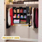 Ofiray-home 3 Tier Hanging Closet Organizer, 10 Compartments Sweater Organizer for Closet with 3 Sturdy Hooks, Closet Organiz