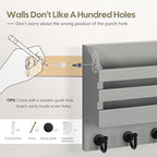 FifthQuarter Key and Mail Holder for Wall, Mail Organizer Wall Mount with 6 Hooks and Storage Drawer, Easy Installation Key R