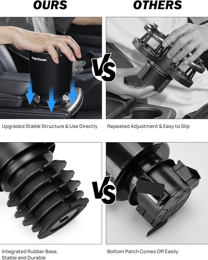 JOYTUTUS 2 Pack Car Cup Holder Expander with Offset Base, Fit for YETI, Hydro Flask, Cup Holder Expander for Car Hold 18-40 o