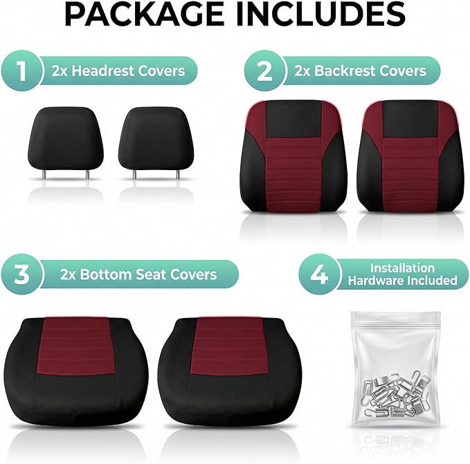 FH Group Automotive Car Seat Covers Front Set Premium 3D Air Mesh Front Seat Covers, Airbag Compatible Universal Fit Interior