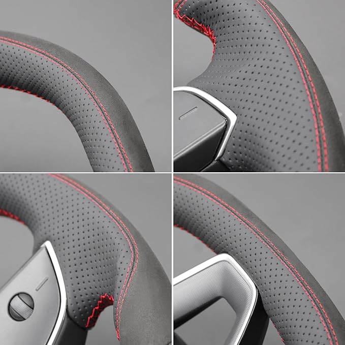MEWANT Tesla Model 3 Highland/Model Y DIY Stitching Steering Wheel Cover Wrap for Tesla Model 3 Highland 2023-2025/Model Y 2025 Highland for Tesla Model 3/Model Y Accessories