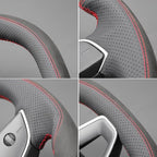 MEWANT Tesla Model 3 Highland/Model Y DIY Stitching Steering Wheel Cover Wrap for Tesla Model 3 Highland 2023-2025/Model Y 2025 Highland for Tesla Model 3/Model Y Accessories