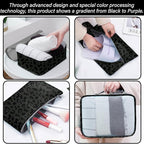 7 Set Packing Cubes Travel Luggage Organizers for Suitcase Travel Accessories with Shoe Bag for Women Girls Aesthetic Cute-Bl