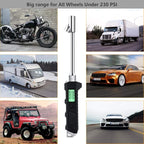 Digital Tire Pressure Gauge 230 PSI Auto Shut Off LCD Backlight Digital Display RV Heavy Duty Dual Head Rotatable Pressure Measuring Valve with LED Flashlight for RV Car Truck Motorcycle