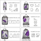 6 Pcs Compression Packing Cubes Waterproof Suitcase Travel Bag Luggage Backpack Organizer Travel Cubes for Packing-Purple But