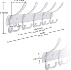 Dseap Wall Mounted Coat Rack - 5 Tri Hooks, Heavy Duty, Stainless Steel, Metal Coat Hook Rail for Coat Hat Towel Purse Robes 