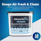 Moisture Absorber Tub with Activated Charcoal - 3-Pack - 18 oz Disposable Odor Eliminator Box & Dehumidifier for Garage,