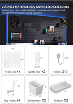 Revamp Your Space With A Versatile Pegboard Kit - Effortlessly Organize Home, Office, And Gaming Setup With Customizable Hang