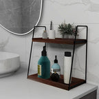 Dorhors 2 Tier Bathroom Counter Organizer Storage,Vanity Organizer for Bathroom Counter,Wood Standing Rack for Kitchen(Walnut