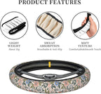 Steering Wheel Cover Universal Fit Car Interior Accessories for Women Men 15 Inch Breathable Anti Slip Odorless Neoprene Stee