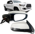 Right Passenger side Mirror Fits 2016-2022 Toyota Tacoma With Power Glass, Heated, Turn Signal, Blind Spot Detection and Manual Folding Match to White Paint Replace TO1320350 (8 Pins)