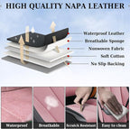 Coverado Universal Seat Covers Front, 2-Pack Universal Seat Covers for Cars, Waterproof Nappa Leather Car Seat Covers with He