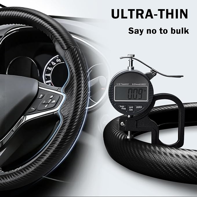Steering Wheel Cover for Chevy Malibu 2016-2024/ Equinox 2018-2024/ Bolt EV 2017-2021/ Volt 2016-2019, Car Steering Wheel Cover for Chevrolet (Matte Black)
