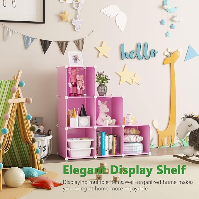 C&AHOME Cube Storage Organizer, 6-Cube Shelves Units, Closet Cabinet, DIY Plastic Modular Book Shelf, Ideal for Bedroom, Livi