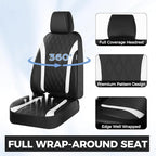 FLORICH Car Seat Covers Front Seat, Leather Seat Covers for Cars, Waterproof Car Seat Protector Breathable, Front Seat Covers