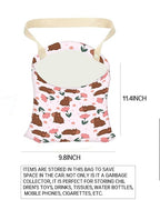Car Trash Can, Durable Hanging Car Trash Garbage Bag, Cute Automotive Garbage Cans Organizer, Cute Brown Bear Flower